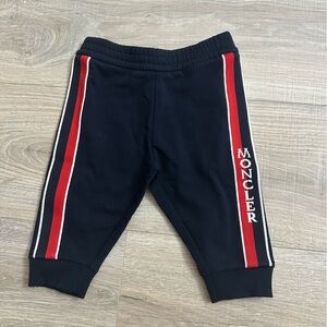 Moncler baby 6-9 months navy blue pants with white and red stripe